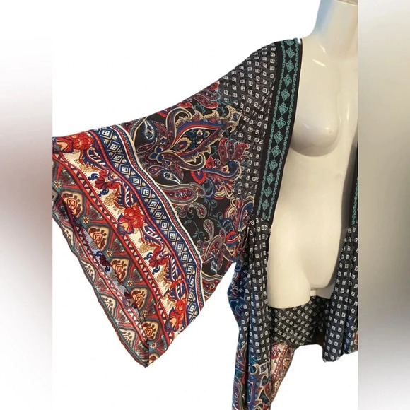 Flying Tomato Embroidered Open Front Kimono Boho - Picture 3 of 5